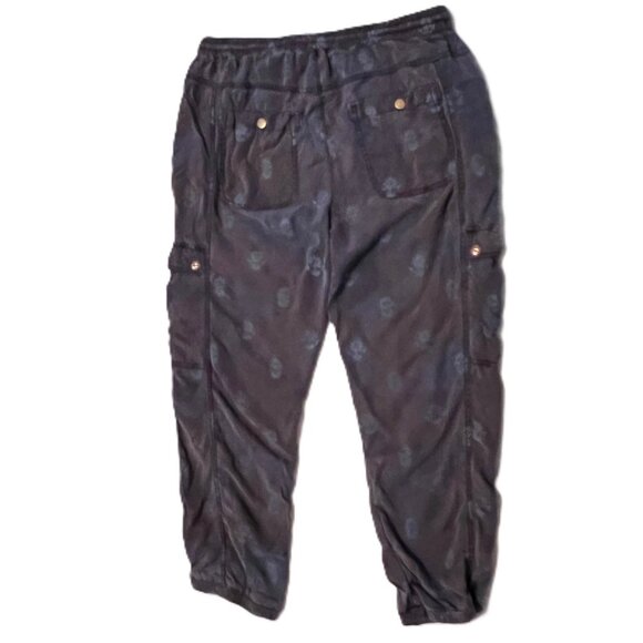 Anthropologie Cargo Jogger Pants Large Floral Print Drawstring Streetwear - Picture 3 of 11